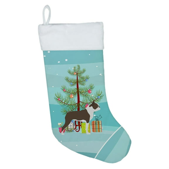 Boston Terrier Merry Christmas Tree Christmas Stocking