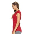 thumbnail image 2 of Expert Brand USA-Made Women's MoCA Cotton Blend Cap Sleeve T-Shirt, Scarlet, Large, 2 of 5