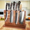 thumbnail image 2 of Stainless Steel Kitchen Knife Set, 8pcs Handmade Forged Chef Knives with Wooden Magnetic Block, Boning Utility Butcher Knives & Carbon Steel Sharpener, 2 of 12