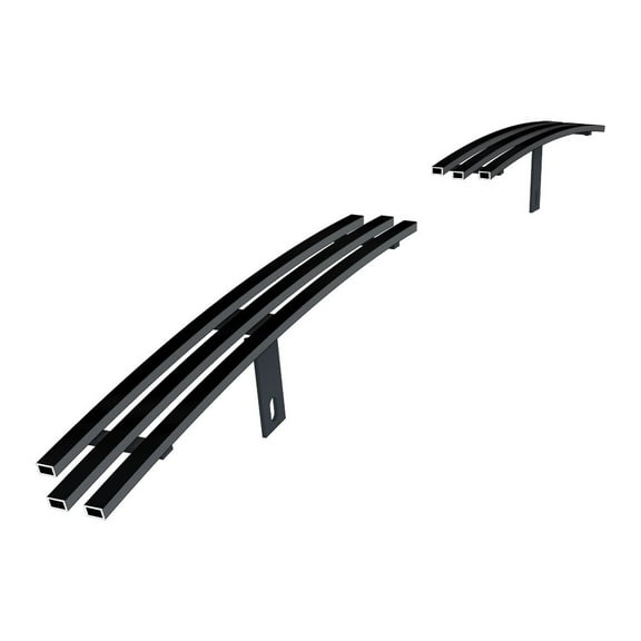 APS Compatible with Chevy Silverado 1500 2500 HD 3500 2003-2006 & 07 Classic & 02-06 Avalanche Top Bumper Stainless Steel Black 8x6 Horizontal Billet Front Grill Grille Insert C85302J