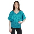thumbnail image 1 of Moomaya Printed Batwing Tops For Women V-Neck Summer Casual Blouse Fashion Tunic, 1 of 8