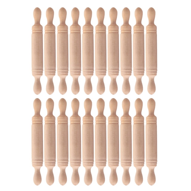 BESTYASH 20Pcs Small Rolling Pins Beige Compact Design for Hobbyists and Children in Creative Projects