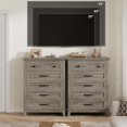 thumbnail image 7 of 5-Drawer Chest Dresser, 41.3 Inch Tall Wood Storage Cabinet with Wide Drawers, Freestanding Closet Organizer for Bedroom, Living Room, Entryway, 7 of 7