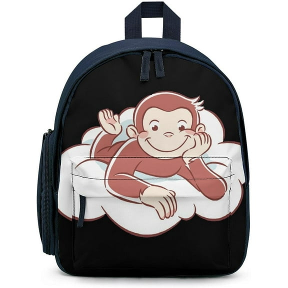 Curious George Casual Backpack Large Capacity Shoulders Bag Daypack for Camping Travel