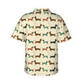thumbnail image 3 of Balery Dachshund Dog Print Men's Hawaiian Shirts Short Sleeve Beach Shirt Relaxed Fit Vacation Button Down Shirts-Small, 3 of 9