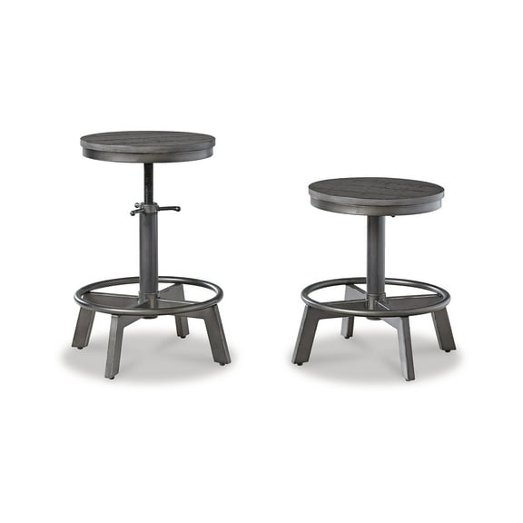 Signature Design by Ashley Furniture Torjin Swivel Barstool, Set of 2, Gray