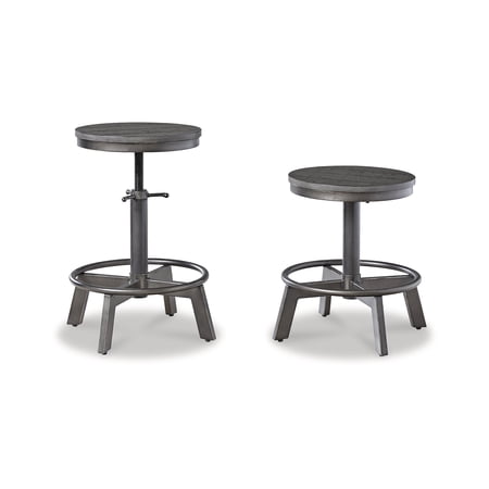 Signature Design by Ashley Furniture Torjin Swivel Barstool, Set of 2, Gray