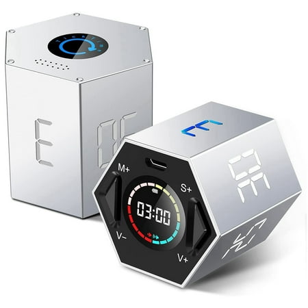 

Visual Kitchen Timer Digital Classroom Countdown Timers Flip Cube Timer for Cooking Work Studying Workout 2 Pack