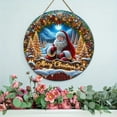 thumbnail image 4 of Wooden Disc Santa Pendant Hanging Window Curtain Porch Outdoor Decoration, 4 of 4