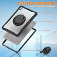 thumbnail image 3 of XYX For iPad 11th 2025/iPad 10th 2022 Case 10.9 inch, 360 Rotating Hand Grip, Shoulder Strap, Heavy Duty Drop Protection, Transparent, 3 of 7