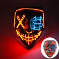 thumbnail image 1 of Máscara de purga LED de tipo inalámbrico para Halloween, conveniente tocado, máscara de fiesta, luz de neón intermitente para carnaval, nuevo diseño, 1 of 4