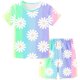 thumbnail image 1 of Liquidación por menos de $10. Pantalones cortos casuales de manga corta Honeeladyy para niños con cordón ajustable. Ropa deportiva estampada para hombre y mujer. Conjunto de verano de dos piezas para, 1 of 4