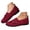 Red, variant on Women’s Ballet Flat Shoes Flower Embroidery Knit Round Toe Slip on Walking Flats Arch Support Orthopedic Casual Loafers Black 7.5