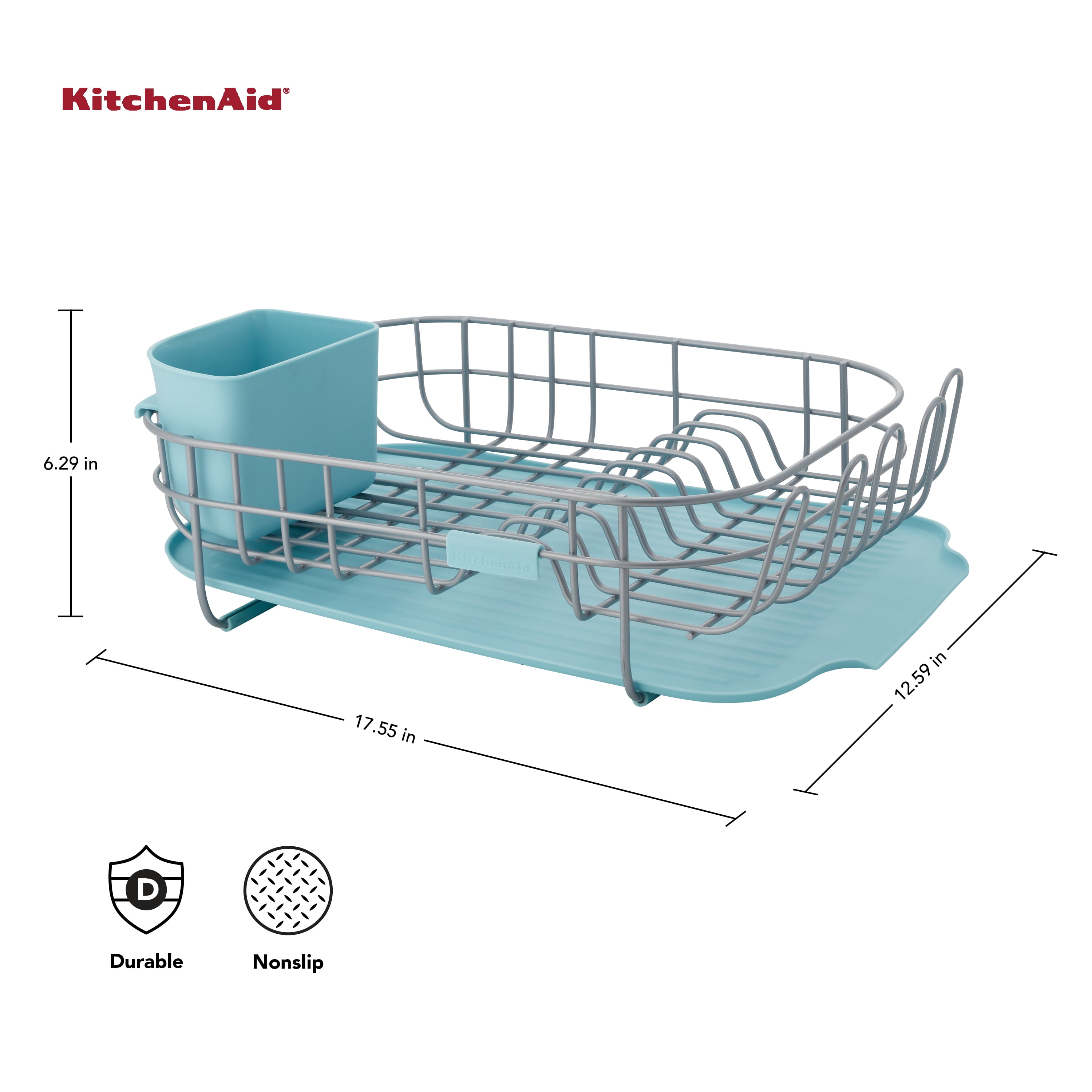 KitchenAid Low Profile Steel Dishrack, Mineral Water