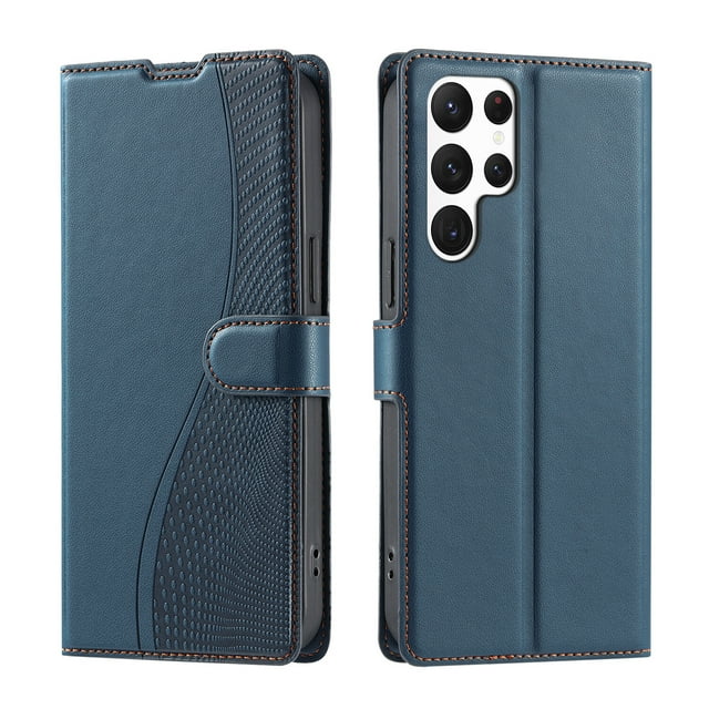 Samsung Galaxy S24 Ultra 5G Étui, Portefeuille en Cuir Pu Couverture Rabattable Porte-Cartes Support Magnétique