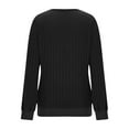 thumbnail image 5 of TKLPEHG Fall Fashion 2025 Long Sleeve Shirts for Women Ribbed Knit V Neck Dressy Casual Sweaters Tunic Tops Solid Color Comfy Pullover (Black,L), 5 of 8