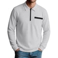 thumbnail image 3 of Awdenio Men's T-shirts Casual Short Sleeve 2026 Button Stylish Summer T Shirt Color Block Golf Slim Fit Shirts with Collar, 3 of 7
