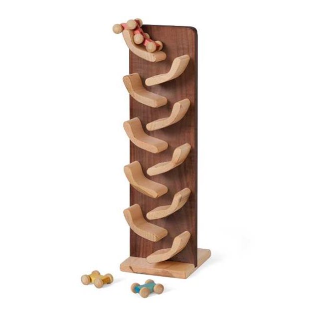 Wooden Mni Car Roller Toy, Walnut & Maple
