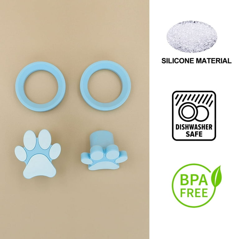 Silicone Plug and Stand for Dog Treat Toy 2pcs Paw Stoppers and 2pcs Round  St
