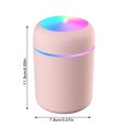 thumbnail image 3 of Xingzhi 2 Pieces Mini Humidifier Bedroom Office Living Room Portable Low Noise Diffuser Atmosphere Light Mist Sprayer, Pink, 3 of 9