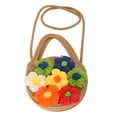 thumbnail image 3 of Bolsa de playa de paja con flores Bling Bling, 3 of 12