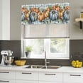 thumbnail image 4 of Blue Pumpkins Curtain Valances for Windows, Kitchen Valance Window Treatments Panel 2 Pack, Fall Eucalyptus Leaves Plaid Farmhouse Rod Pocket Short Curtains for Bathroom Bedroom 54 x 18 Inch, 4 of 8
