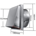thumbnail image 1 of Salida de aire de campana cuadrada de acero inoxidable 304, ventilación de pared, cubierta de ventilación de pared exterior cuadrada, 100 mm 4 pulgadas, 1 of 3