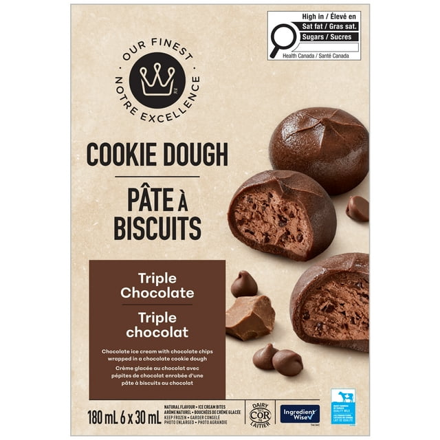 Bouchées de crème glacée Pâte à biscuits Triple chocolat Notre Excellence 180 ml (6 x 30 ml)