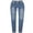 Light Blue, variant on Women's Plus Size Flexible Motion Elastic Waistband Straight Leg Jean ,Low Waistband Ankle Binding Commuting Style Casual Pocket Jeans,XXXL,Light Blue