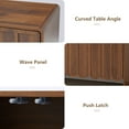 thumbnail image 5 of YOCWO Walnut Sideboards and Buffets, Wave Panel Buffet Storage Cabinet with 4 Doors and Adjustable Shelf for Kitchen Living Room Entryway, 5 of 11