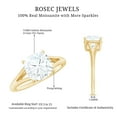 thumbnail image 6 of Rosec Jewels Moissanite Cushion Cut Engagement Ring Solitaire - Split Shank Ring (8 mm, 3 Carat, D-VS1 Quality), 14K Yellow Gold, US 8.00, 6 of 7