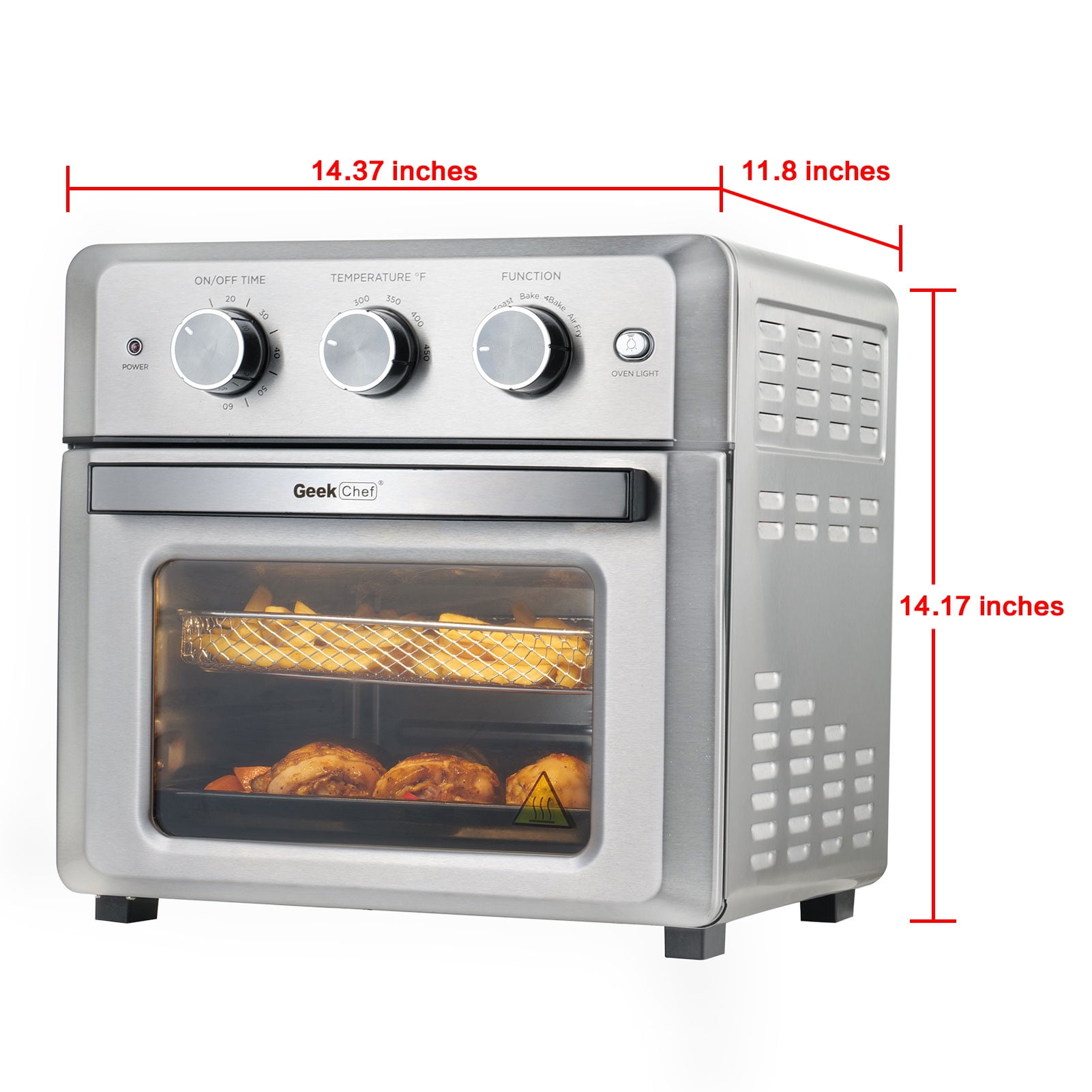 6-in-1 Air Fryer Oven, 19 Quart Airfryer Toaster Oven Combo, 1500W Large Air  Fryers, Convection Toaster Oven with 3 Adjustable Knobs, 4 Accessories,  Temperature Control, Dishwasher Safe, Q4653 