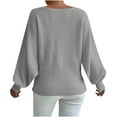 thumbnail image 4 of Oversized Sweaters for Women Cozy Fall Winter Crew Neck Lantern Long Sleeve Ladies Pullover Sweater Tops, 4 of 9