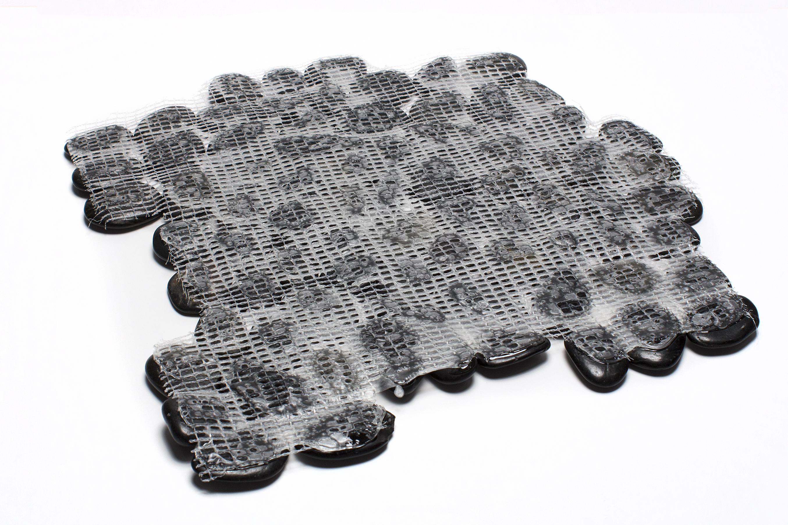 Rainforest Black Mid-Polish Pebble Stone Floor and Wall Tile 12" x12" (5.0 Sq. ft. / Case)