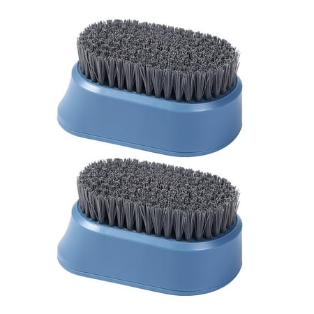 

2pcs Multifunctional Cleaning Brush Durable Plastic Clothes Shoes Bristle Scrub Brush Bathtub Cleaning Tool for Home (Blue)