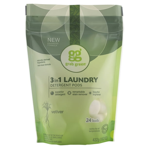 Grab Green Laundry Detergent Vetiver Case of 6 24 Count Walmart