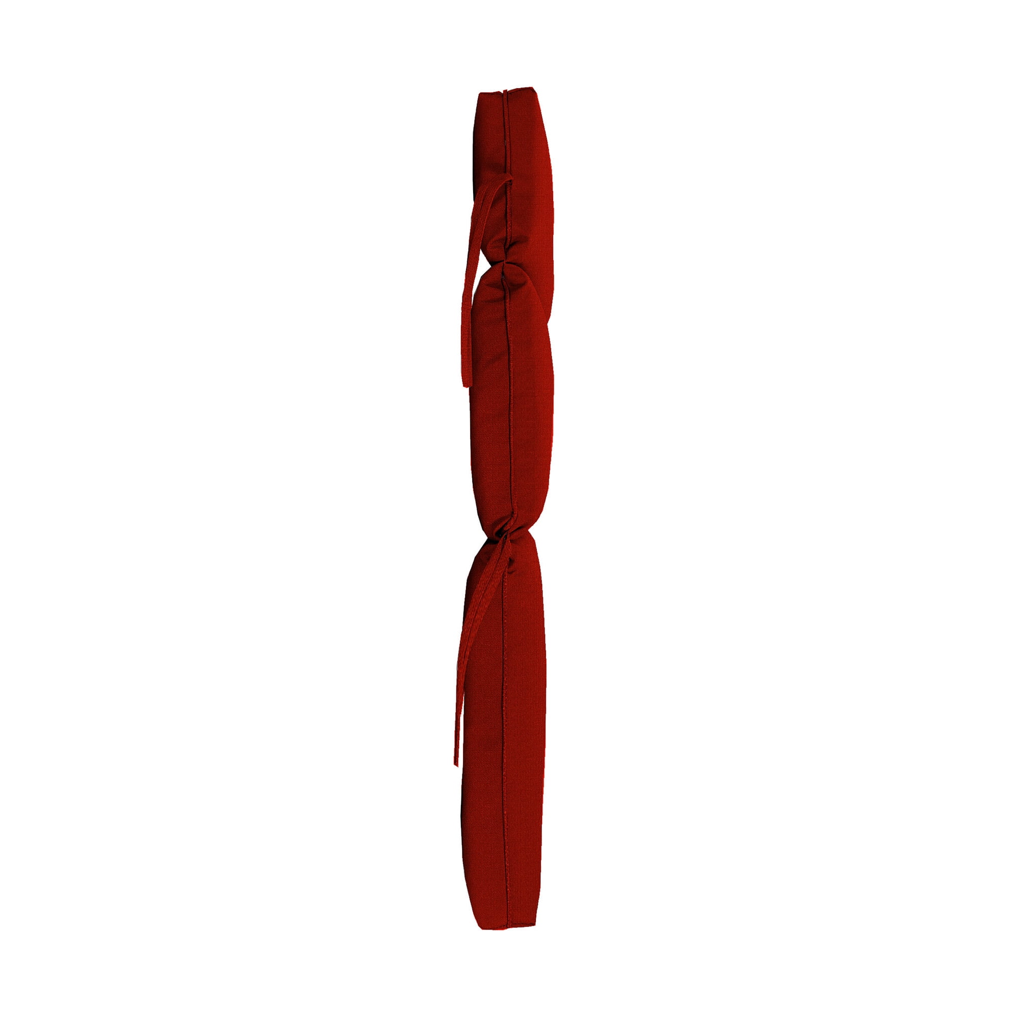 Jordan Manufacturing 44" x 21" Rave Cherry Red Solid Rectangular Outdoor Chair Cushion with Ties, Hanger Loop and Welt