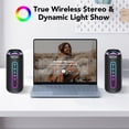 thumbnail image 4 of Portable Bluetooth Speaker, 30W Loud Sound, Deep Bass, Bluetooth 5.4, LED Lights, IPX7 Waterproof, Wireless Stereo Pairing, 30H Playtime, for Home/Outdoor/Party/Beach, Birthday Gift (Black), 4 of 7
