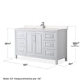 thumbnail image 5 of Wyndham Collection Daria 60" Square Sink Wood Single Bathroom Vanity in White, 5 of 5