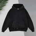 thumbnail image 6 of Thin Hoodie Hoodie Loose American Retro Washed Distressed Hooded Sweatshirt S3X8, 6 of 8