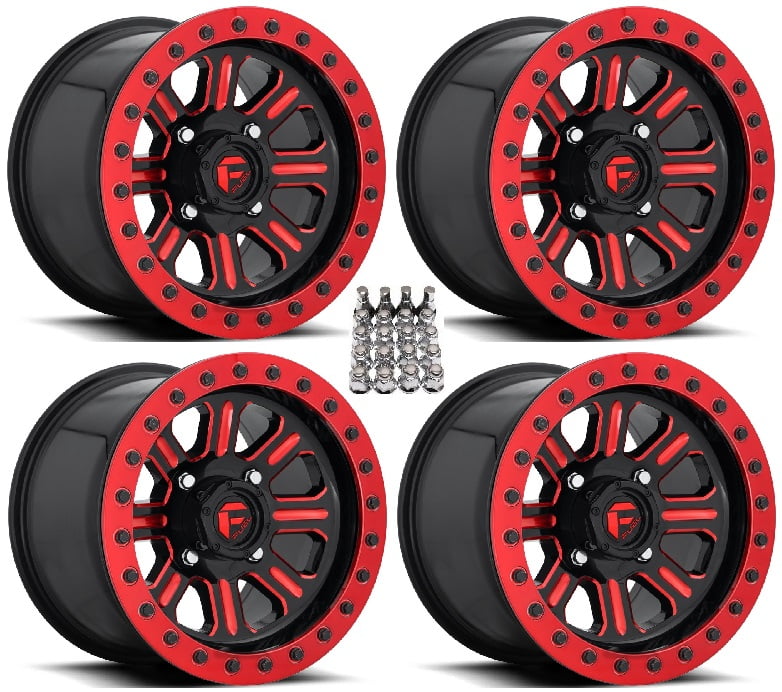 Fuel Hardline Beadlock ATV Wheels Red 15x7/15x10 Sportsman RZR Ranger