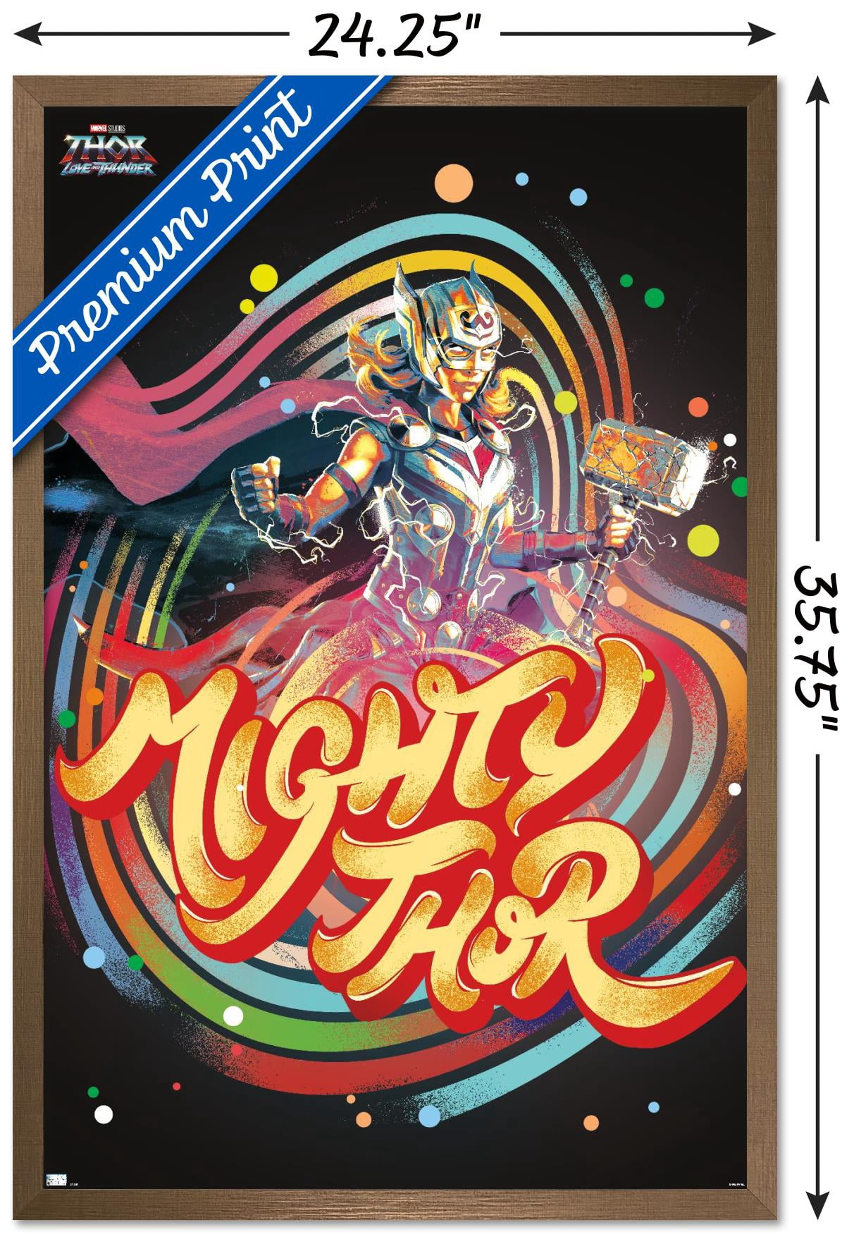 Marvel Thor: Love and Thunder - Circles Wall Poster, 22.375" x 34" Framed
