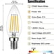 thumbnail image 4 of 6Pack E14 Dimmable Warm White 600lm 6W LED Bulbs Replaces 60W 2700K LED Candle Bulb Energy Saving, 4 of 5