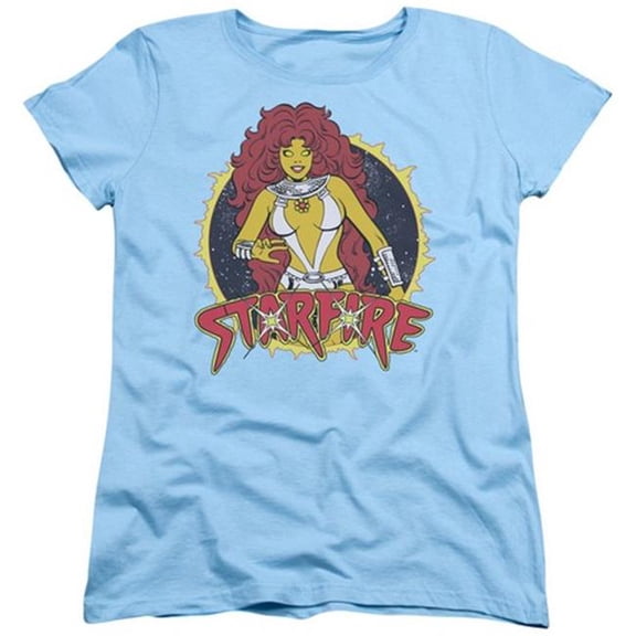 Trevco Dc-Starfire - Short Sleeve Womens Tee - Light Blue- Medium