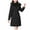 Black, variant on Cotton Coats for Women Casual Hooded Long Sleeve Pocket Waist Cinched Zip Up Mid Long Jacket for Fall and Winter