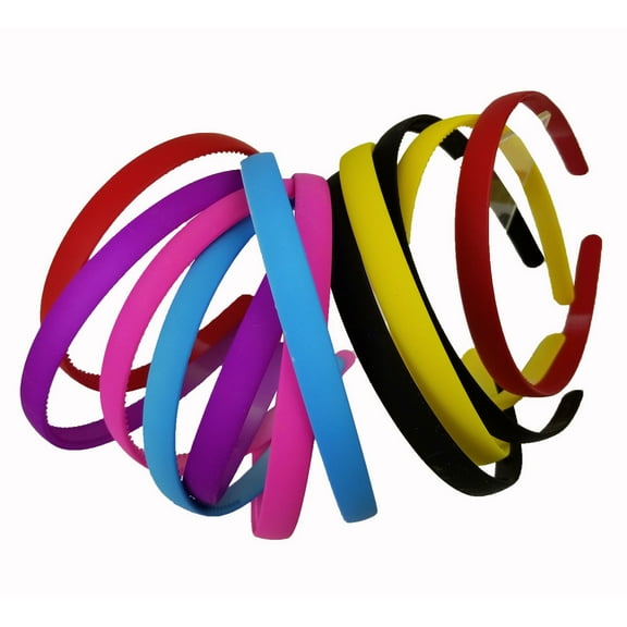12 PCS Hairbands Headband for Women Girls Hair Plastic Headbands (0.4", Assorted including Black)