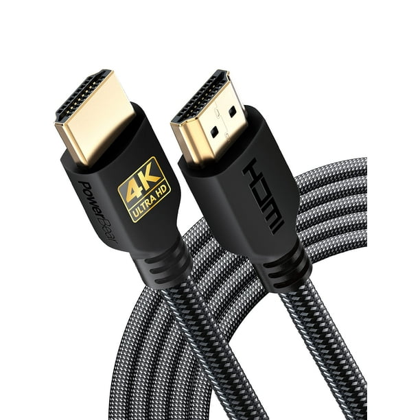 Cable HDMI PowerBear 4K de 15 pies de alta velocidad con conectores dorados