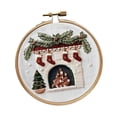 thumbnail image 2 of jifeng Christmas Embroidery Kit Christmas Pattern DIY Needlepoint Set with Instructions Fireplace, 2 of 9