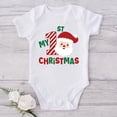thumbnail image 1 of Mono de bebé de manga corta con estampado de Papá Noel y mi primera Navidad, mono cómodo para bebé, ropa para recién nacidos para la primera Navidad, 1 of 5