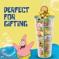 thumbnail image 3 of Silver Buffalo Spongebob - Panel cómico Happy and Love con Patrick Star y Gary the Snail taza fría de plástico con tapa y tapa de popote, 24 onzas, 3 of 8